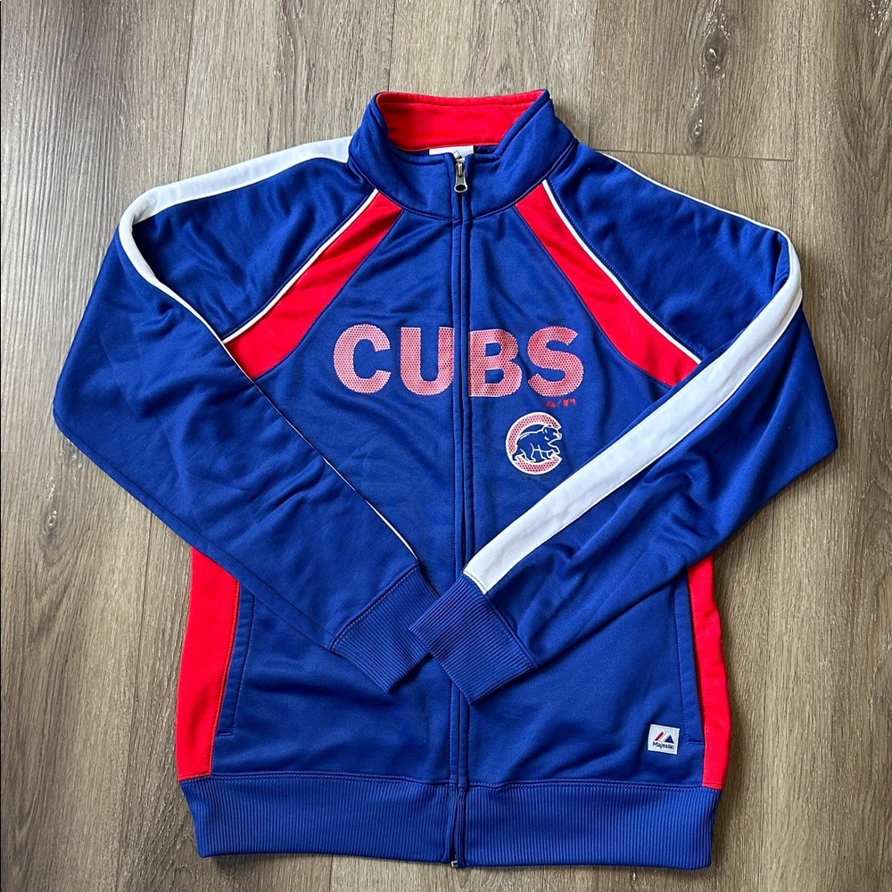 Majestic Chicago Cubs Blue and Red Jacket